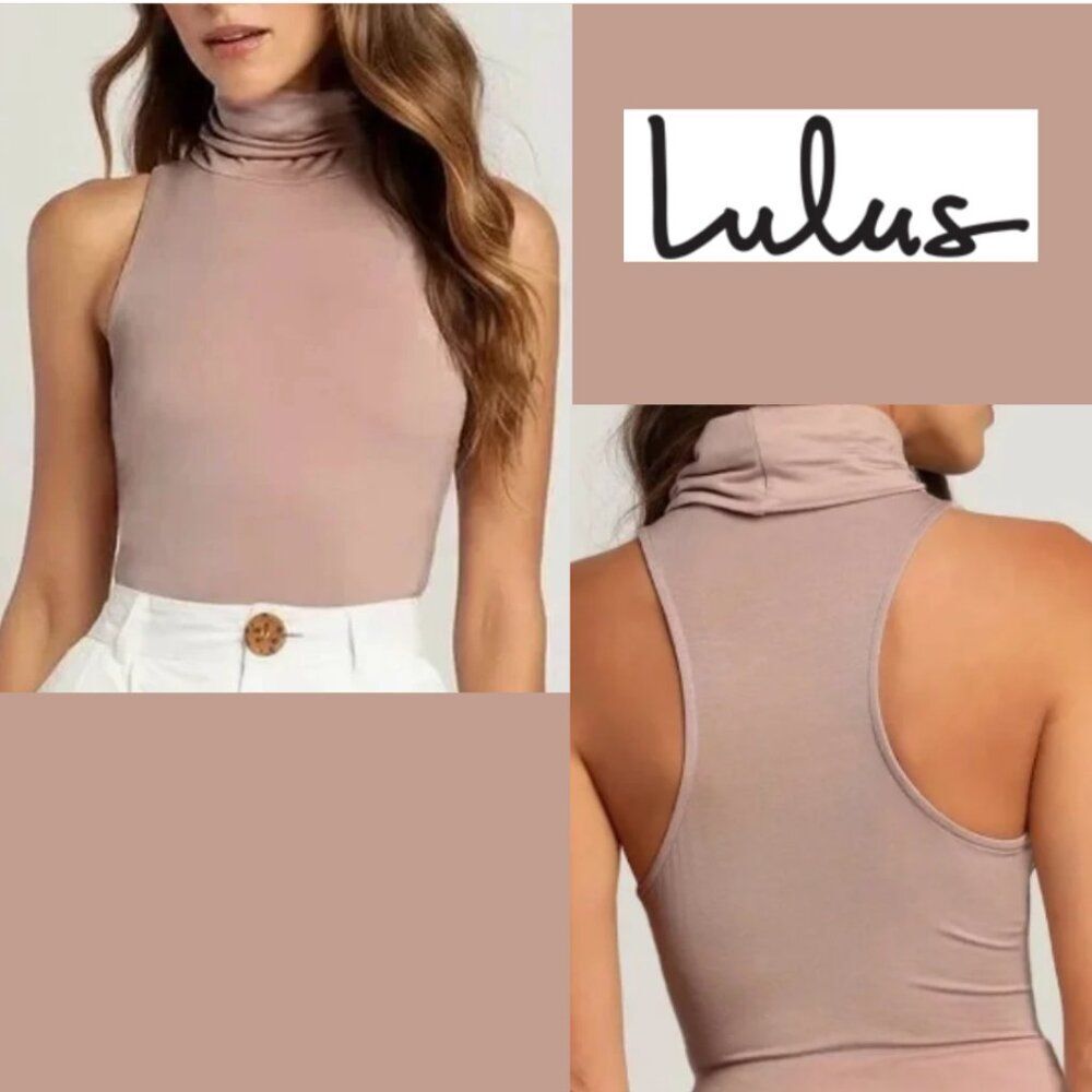 Lulus Sleeveless Turtleneck Racerback Top